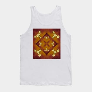 Gold flowers on copper mandala Tank Top